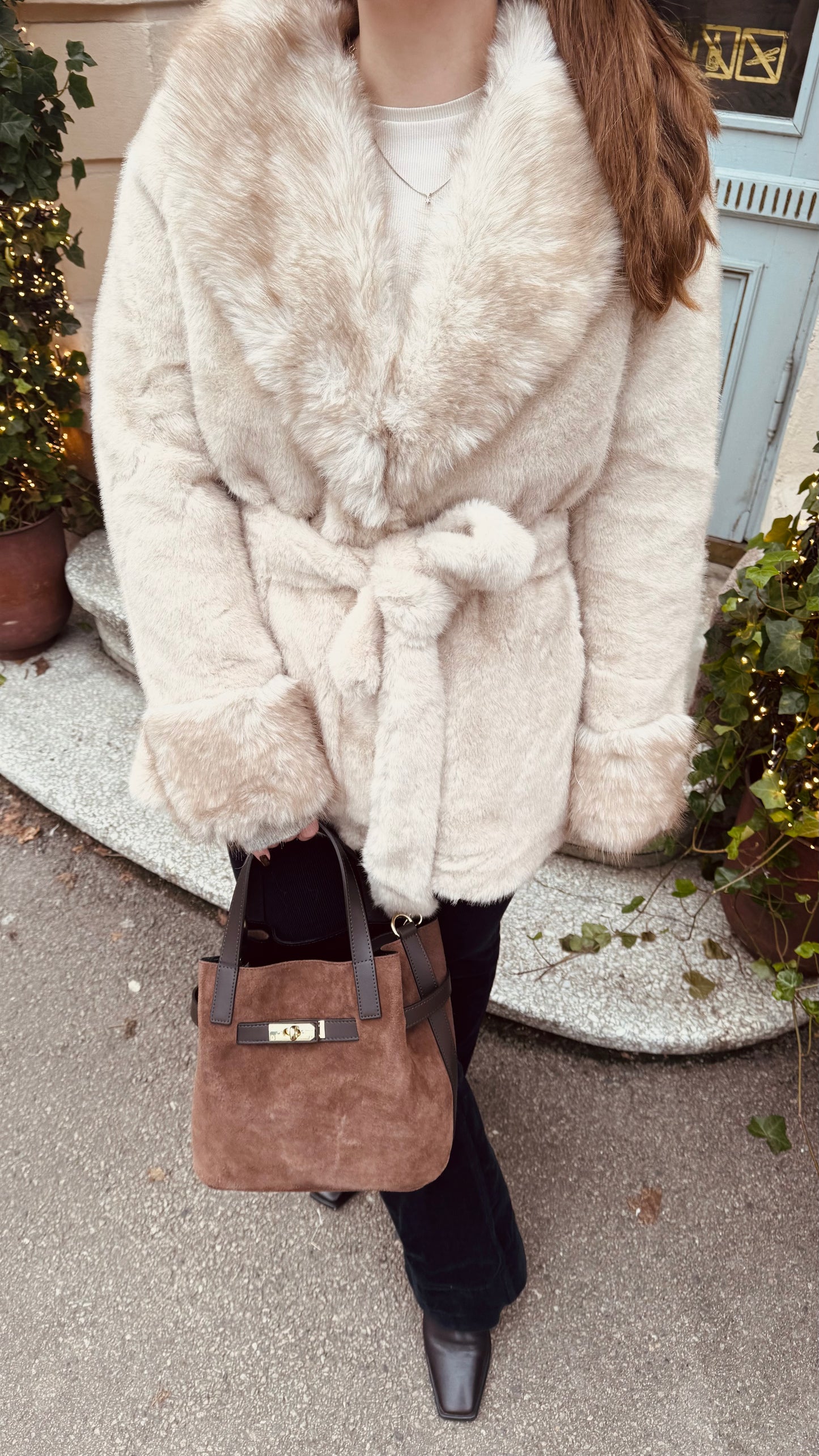 Linnea faux jakke creme