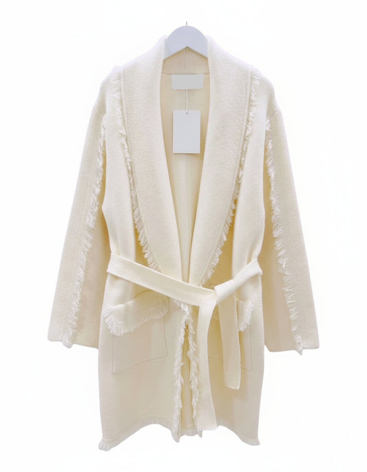 Cardigan i ull- cashmeremix offwhite