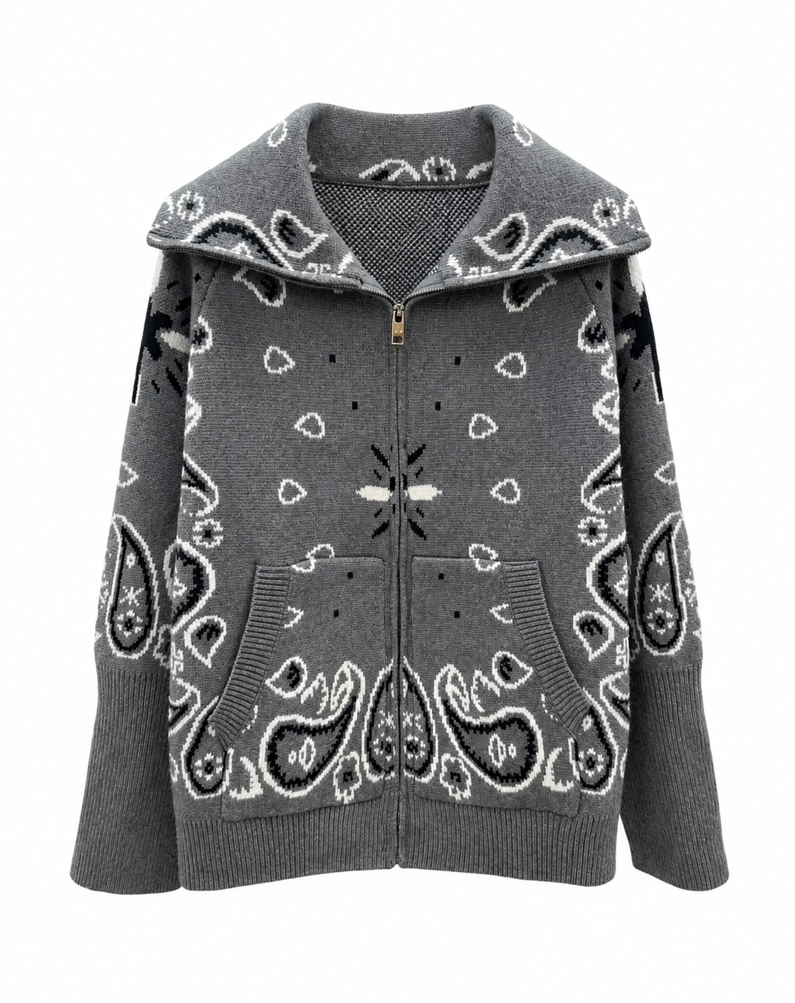 Paisley Zip Jacket mørk grå
