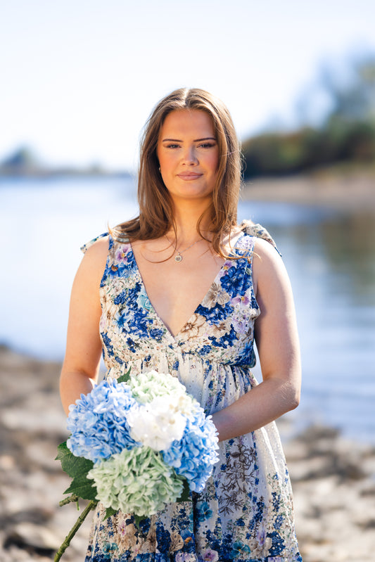 STRAP EMBROIDERY DRESS BLUE – Maëlle, bilde 2