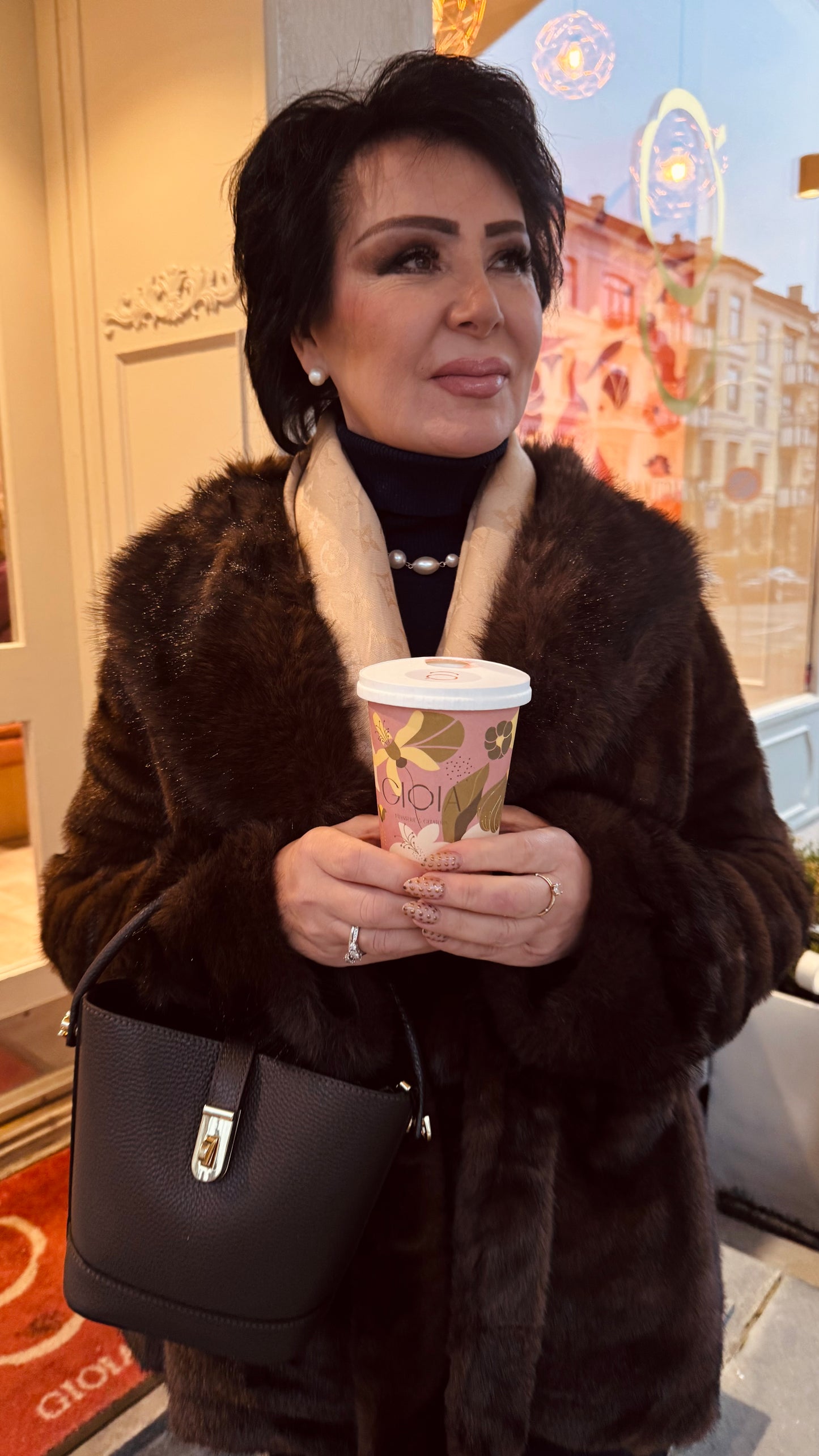 Linnea faux fur jakke brun