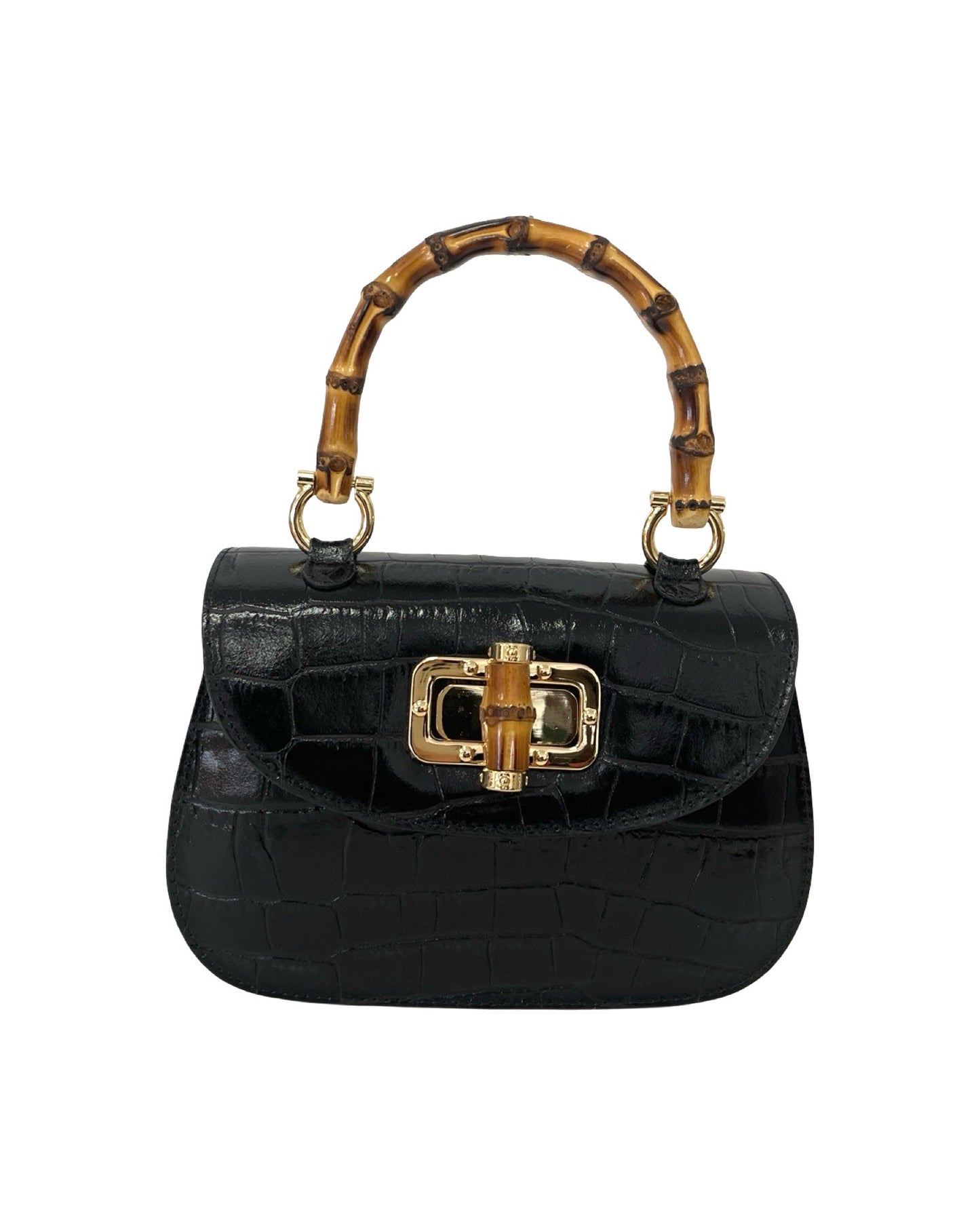 Chloe croco skinnveske Black