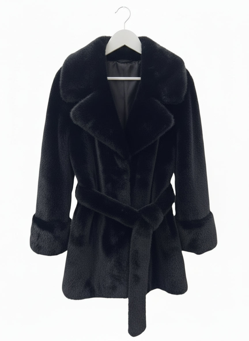 Louisa faux fur jacket black