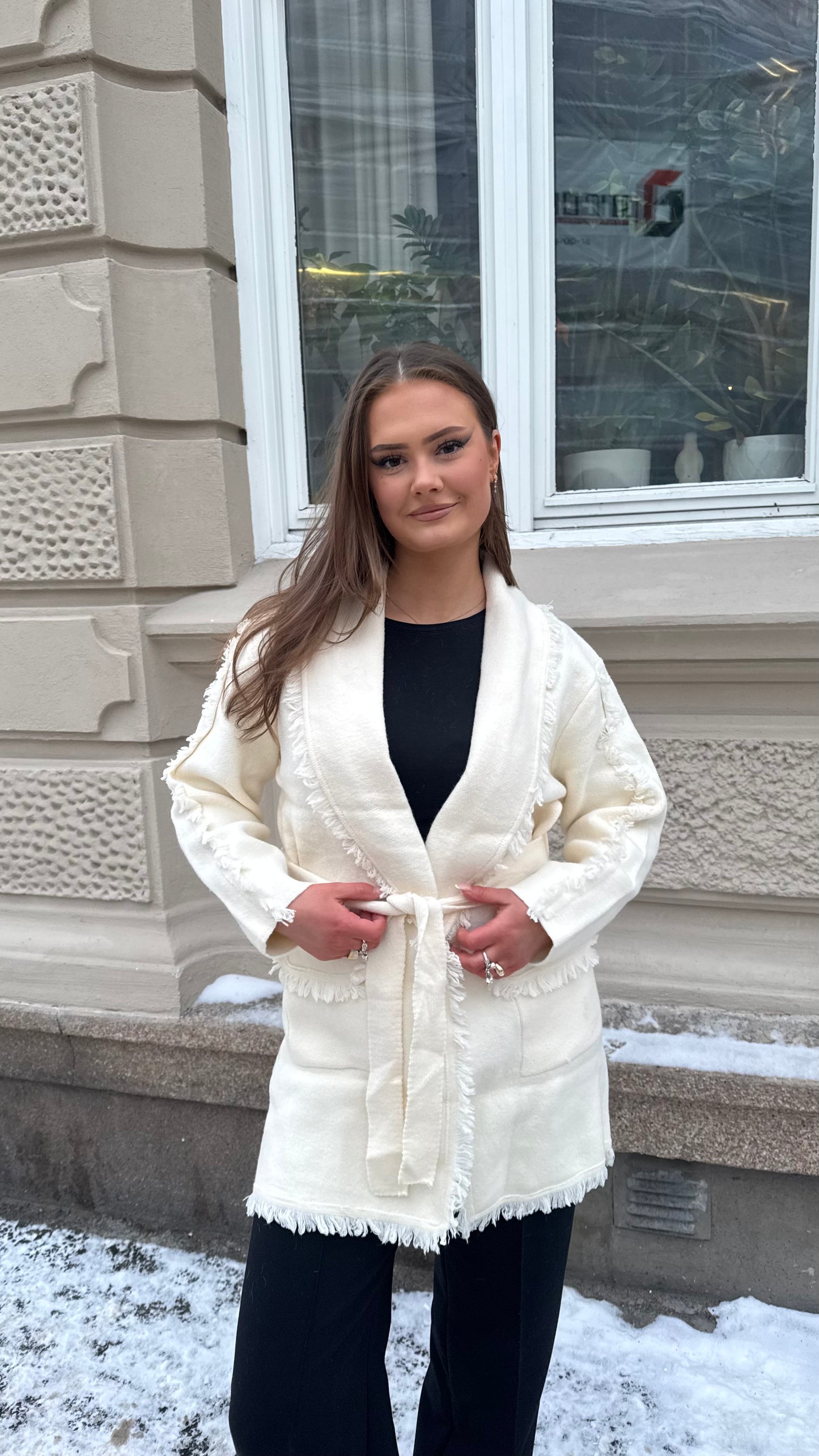 Cardigan  i ull- cashmeremix offwhite
