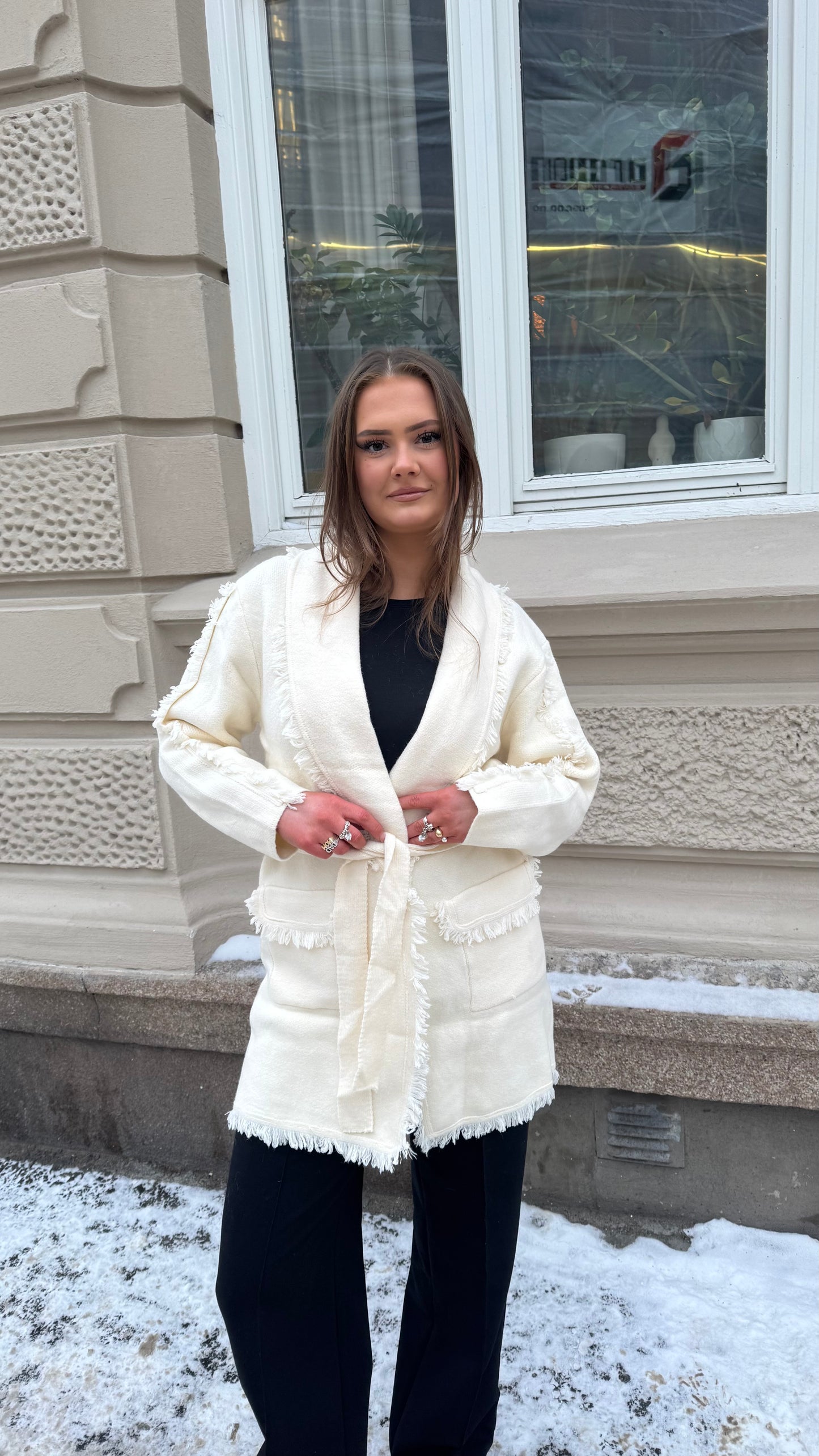 Cardigan  i ull- cashmeremix offwhite