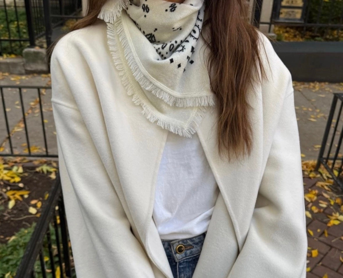 Paisley Cashmere skjerf offwhite