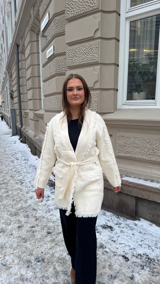 Cardigan  i ull- cashmeremix offwhite
