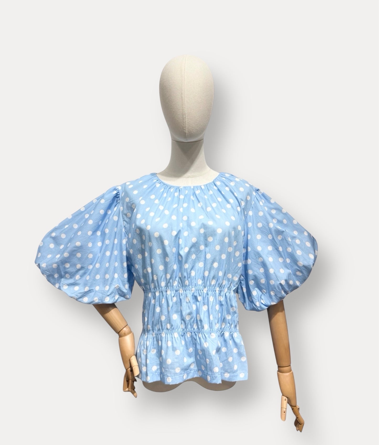 Polka top blue