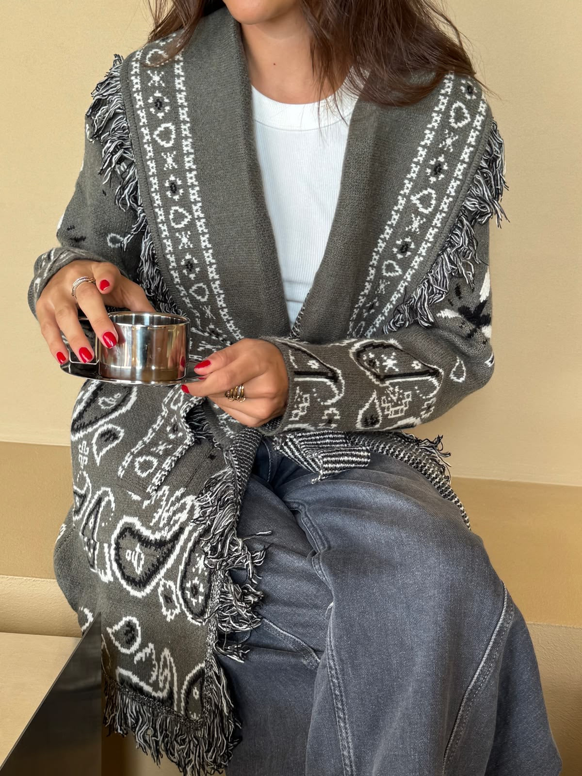 Paisley Cardigan KHAKI