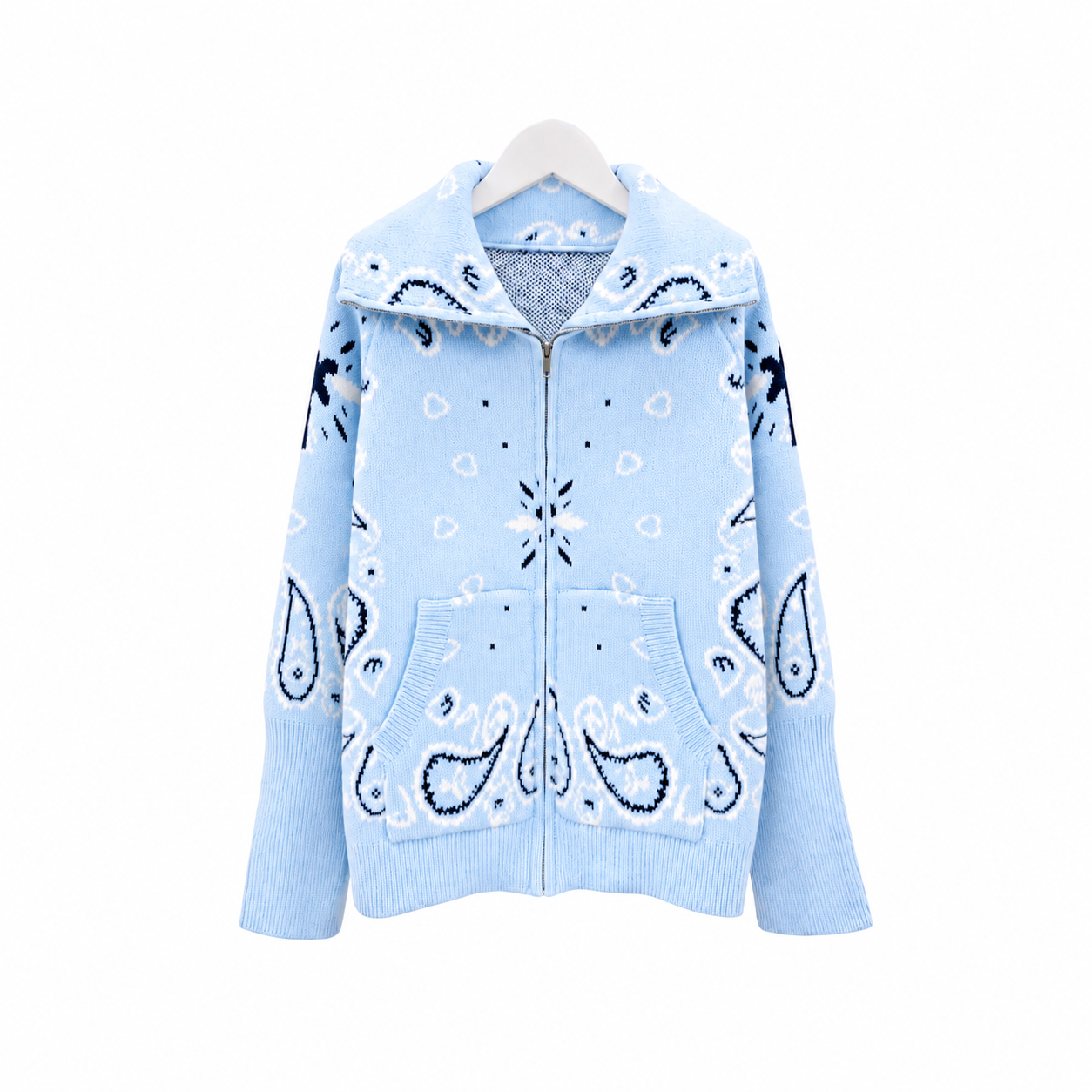 Paisley zip lys blå pastell