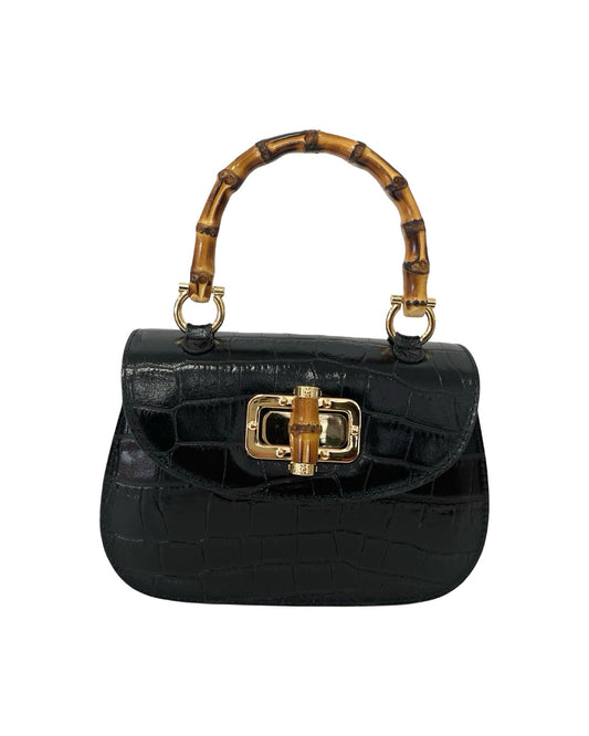 Chloe croco skinnveske Black