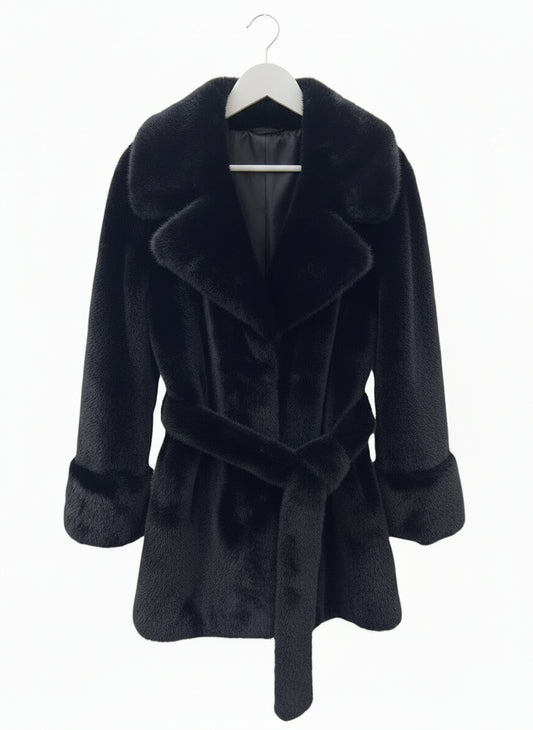 Louisa faux fur jacket black