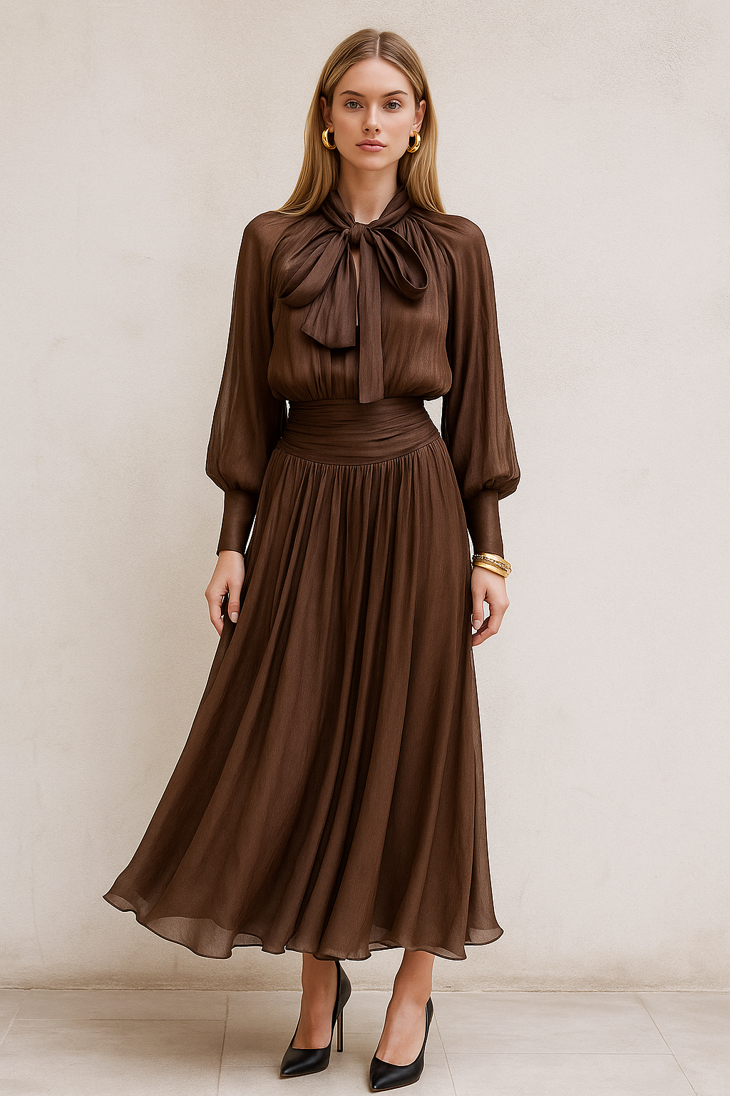 Alma dress brown
