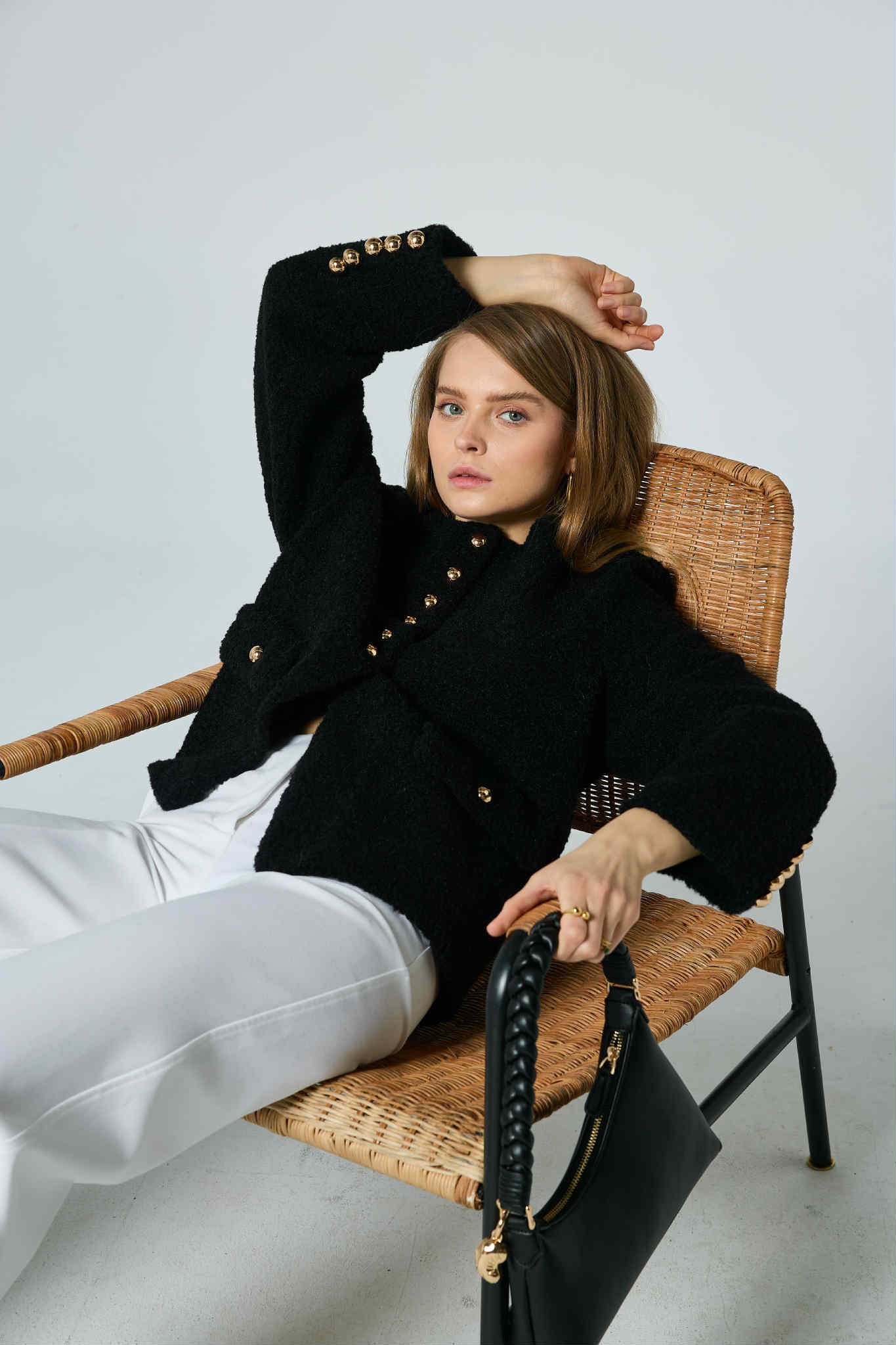 Emily teddy jacket black